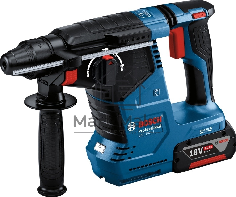 Перфоратор Bosch GbH 187-LI патрон:SDS-plus уд.:2.4Дж аккум. (кейс в комплекте)