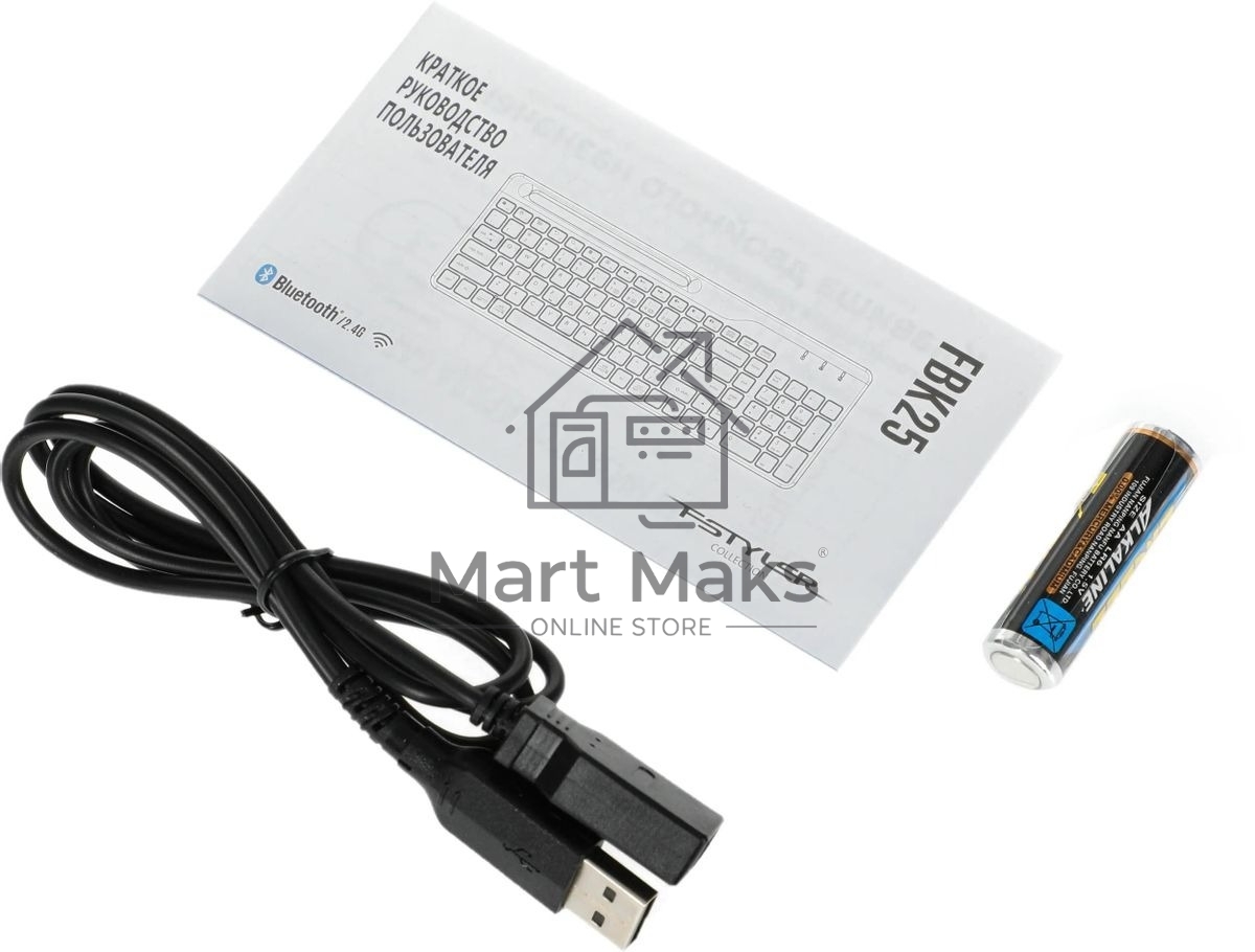 Клавиатура беспроводная A4Tech Fstyler FBK25, USB, Bluetooth/Радиоканал, белый/серый