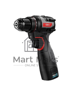 Дрель-шуруповерт Deli DE-DZ16-1D2, Аккумуляторная, 16В, 2 АКБ, Сумка