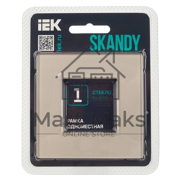 Рамка 1-ая IEK SKANDY SK-F21Sh стекло шампань