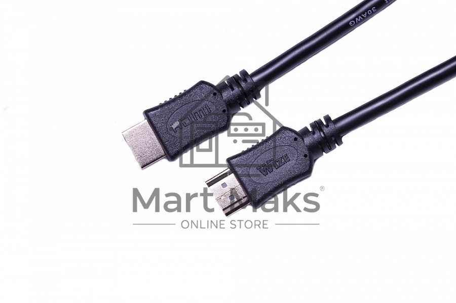 Кабель HDMI C-HM-HM-7.5M Wize, 7.5 м, v.2.0, 19M/19M, позол.разъемы, экран, черный, пакет