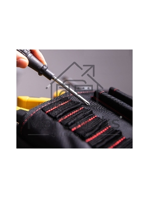 Поясная сумка монтажника Deli DL5865 250 x 250 x 110мм, 7 карманов, ткань Оксфорд 1680D, кожанные боковые карманы