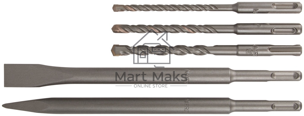 Перфоратор монтажный MAX-PRO MPRH620/24V 620 Вт, 0-1000 об/мин, 2,5 Дж, 3 режима, Д/Б/М-30/24/13, 2,8 кг, SDS-PLUS, антивибрационная ручка, резиновые вставки, рез
