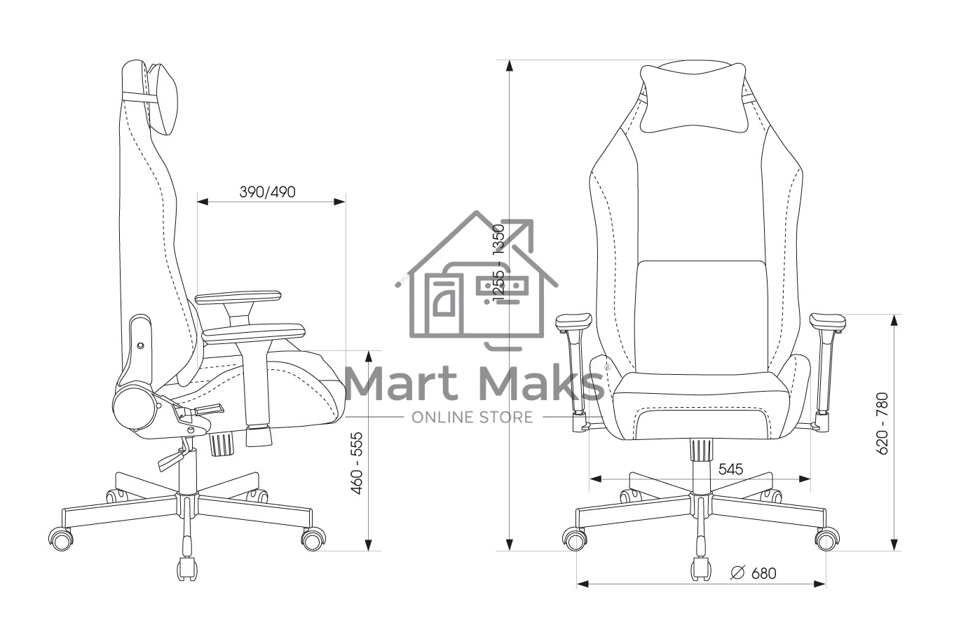 Кресло игровое Knight N1 Fabric синий Light-27 с подголов. крестовина металл