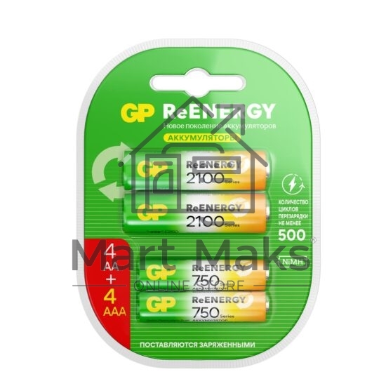 Аккумулятор GP 210AAHC АА+75AAAHC AAA NiMH 2000mAh (4шт)