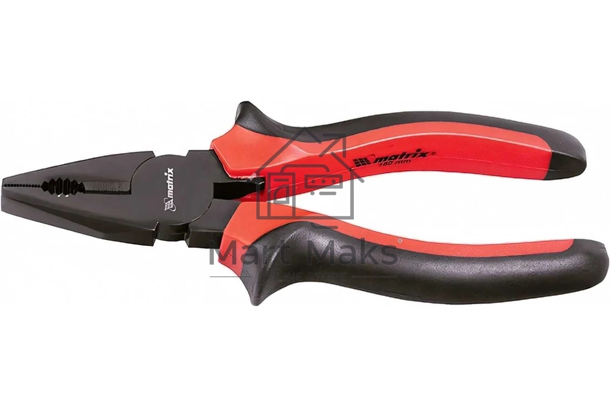 Плоскогубцы Matrix Nickel черный, 180 мм, комбинированные, двухкомпонентные рукоятки