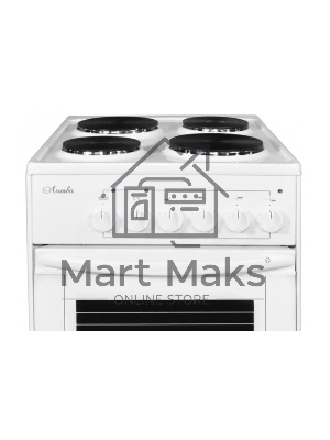 Плита электрическая Лысьва ЭП 411 белый, конфорок 4 электрических, духовка 57 л, 50 см x 84 см x 60 см