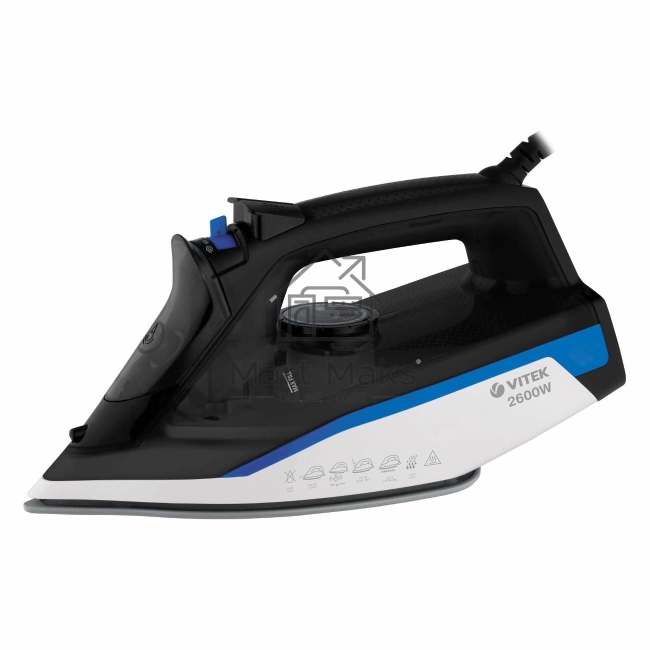 Утюг Vitek VT-8329 2600Вт черный/белый/синий