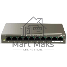 Коммутатор IP-COM F1110P-8-102W, 8×100 Мбит/с PoE + 2×1 Гбит/с, неуправляемый