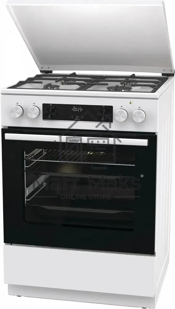 Плита комбинированная Gorenje GKS6C71WF белый, конфорок 4 газовых, духовка 71 л, 60 см x 85 см x 60 см