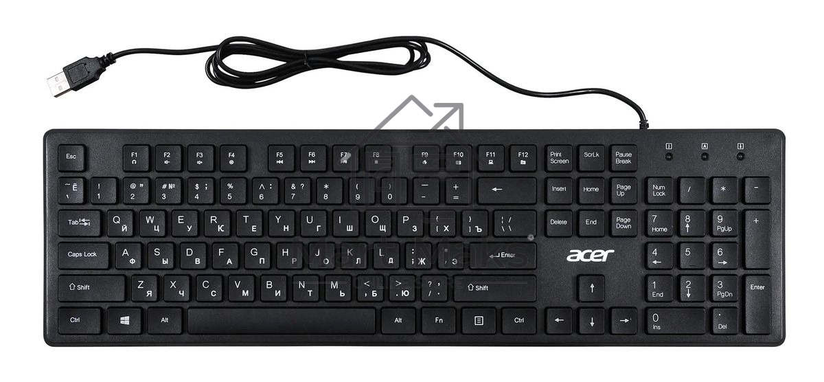 Клавиатура Acer OKW020 проводная, USB, черный