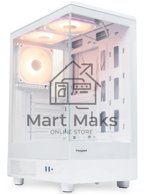 Компьютерный корпус HSPD F510, Panoramic Mid Tower, белый, TG, 0.5 SPCC, 3x120мм ARGB ATX, mATX, mITX 180/280/160мм 1x2.5