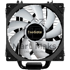 Кулер для процессора ExeGate Dark Magic EXX400V3 PWMRGB, 120 мм, алюминий/медь, 800-1800 об/мин, 11-33 дБ, 4 pin PWM, 140 Вт, высота 148 мм, RGB