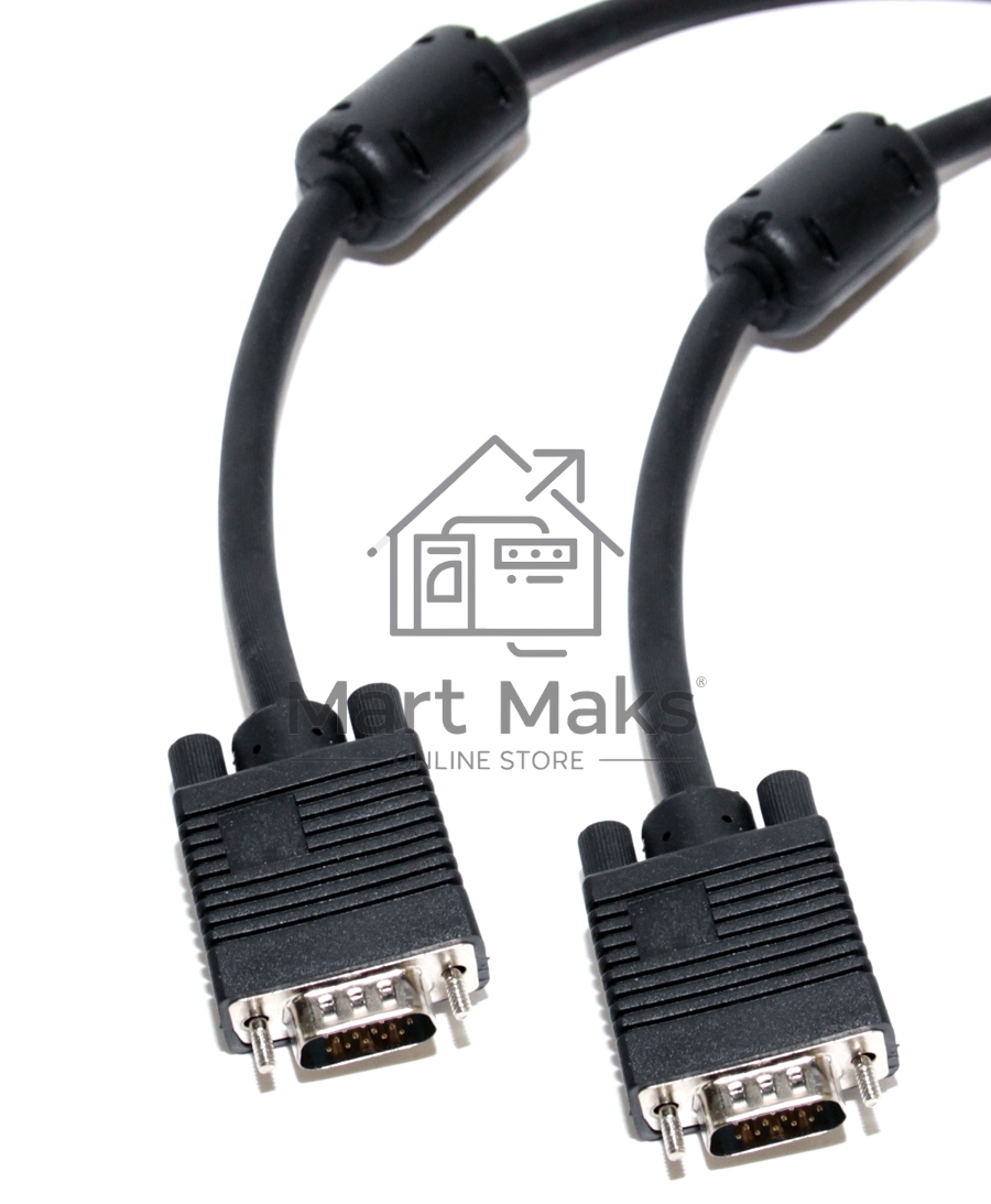 Кабель VGA 1м сигнальный HD15M/HD15M, ферр.кольца 5bites APC-133-010 1m.