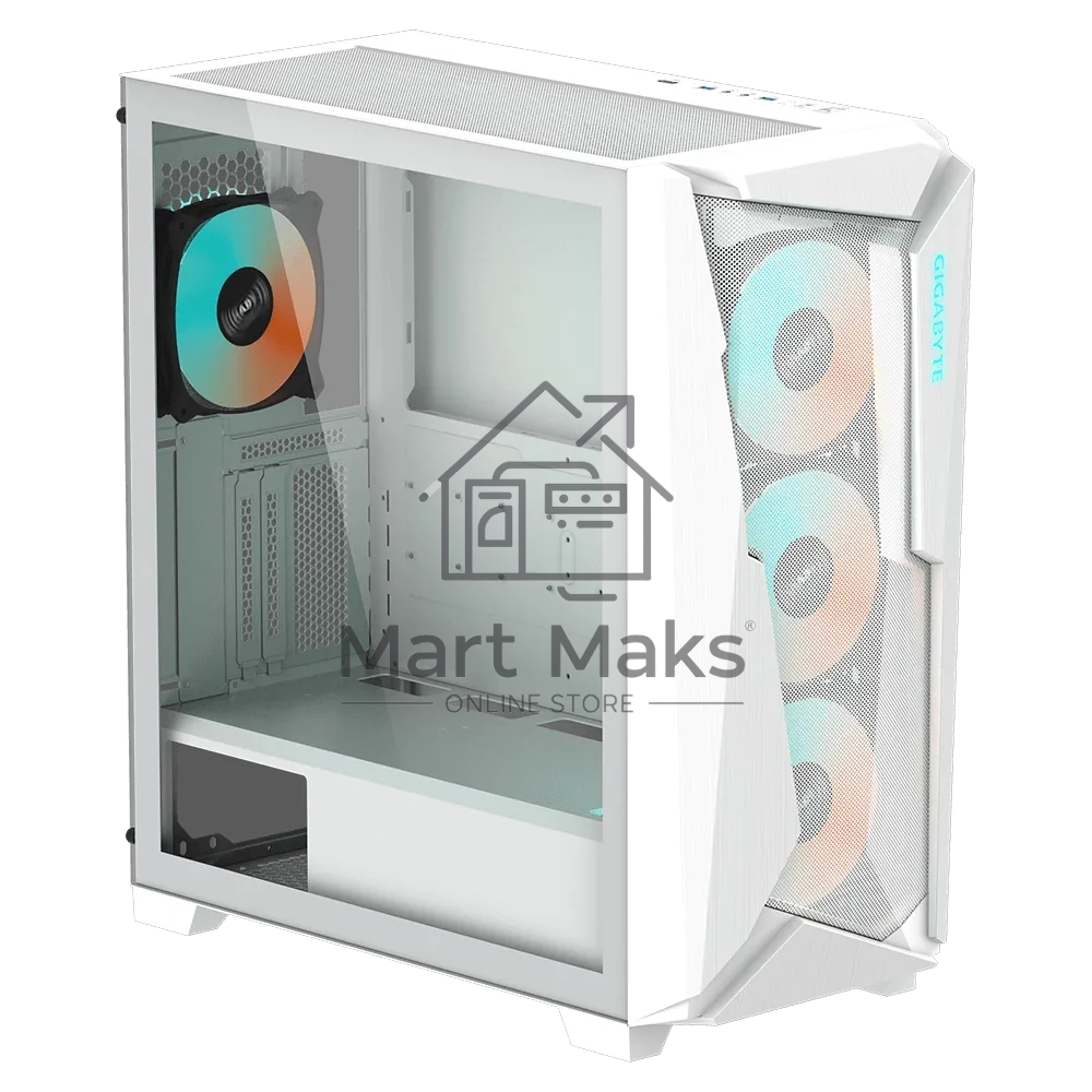 Компьютерный корпус Gigabyte C301 Glass White MidTower, ATX, USB-C x1, USB3.0 x2, Audio I/O, GPU:400mm, Black, TG