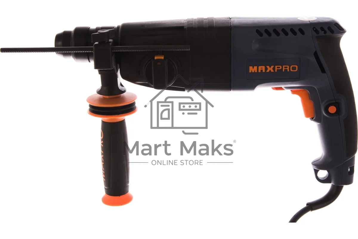 Перфоратор монтажный MAX-PRO MPRH620/24V 620 Вт, 0-1000 об/мин, 2,5 Дж, 3 режима, Д/Б/М-30/24/13, 2,8 кг, SDS-PLUS, антивибрационная ручка, резиновые вставки, рез