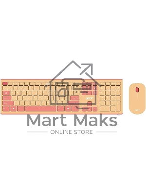 Комплект клавиатура + мышь Acer OCC205 беспроводной USB, 1200 dpi, розовый/бежевый