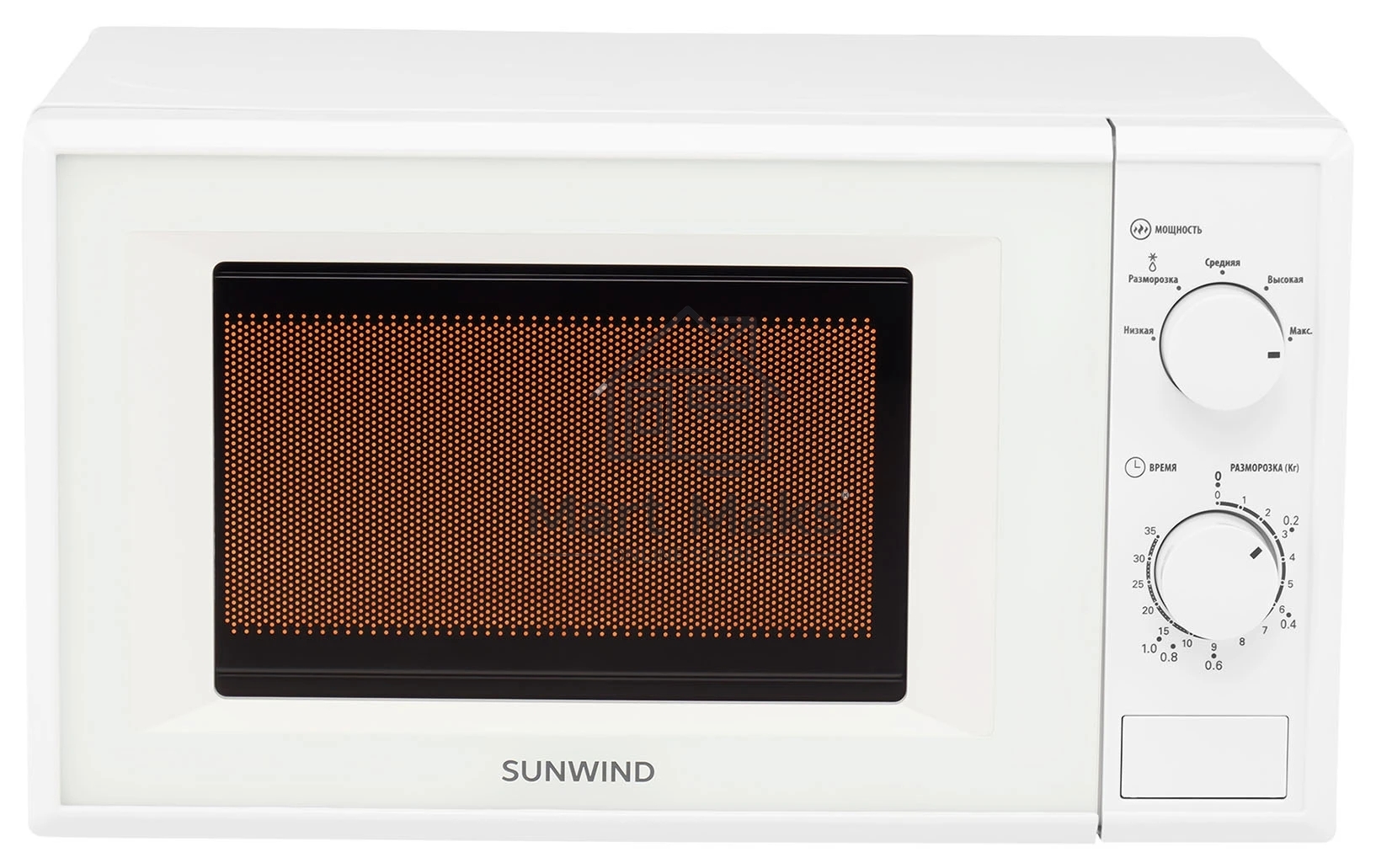 Микроволновая печь SunWind SUN-MW051 белый, 20 л, 700 Вт, переключатели - поворотный механизм