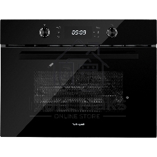Духовой шкаф компактный с СВЧ встраиваемый Weissgauff OE 449 PDB Black Edition черный
