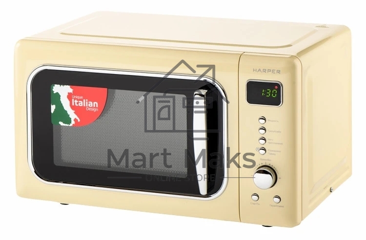 Микроволновая печь HARPER HMW-20ST04 CREAMY бежевый, 20 л, 700 Вт, переключатели - кнопки/поворотный механизм