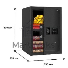 Сейф Deli ET535 350x 500x 330 мм, кодовый электронный/ключевой, черный