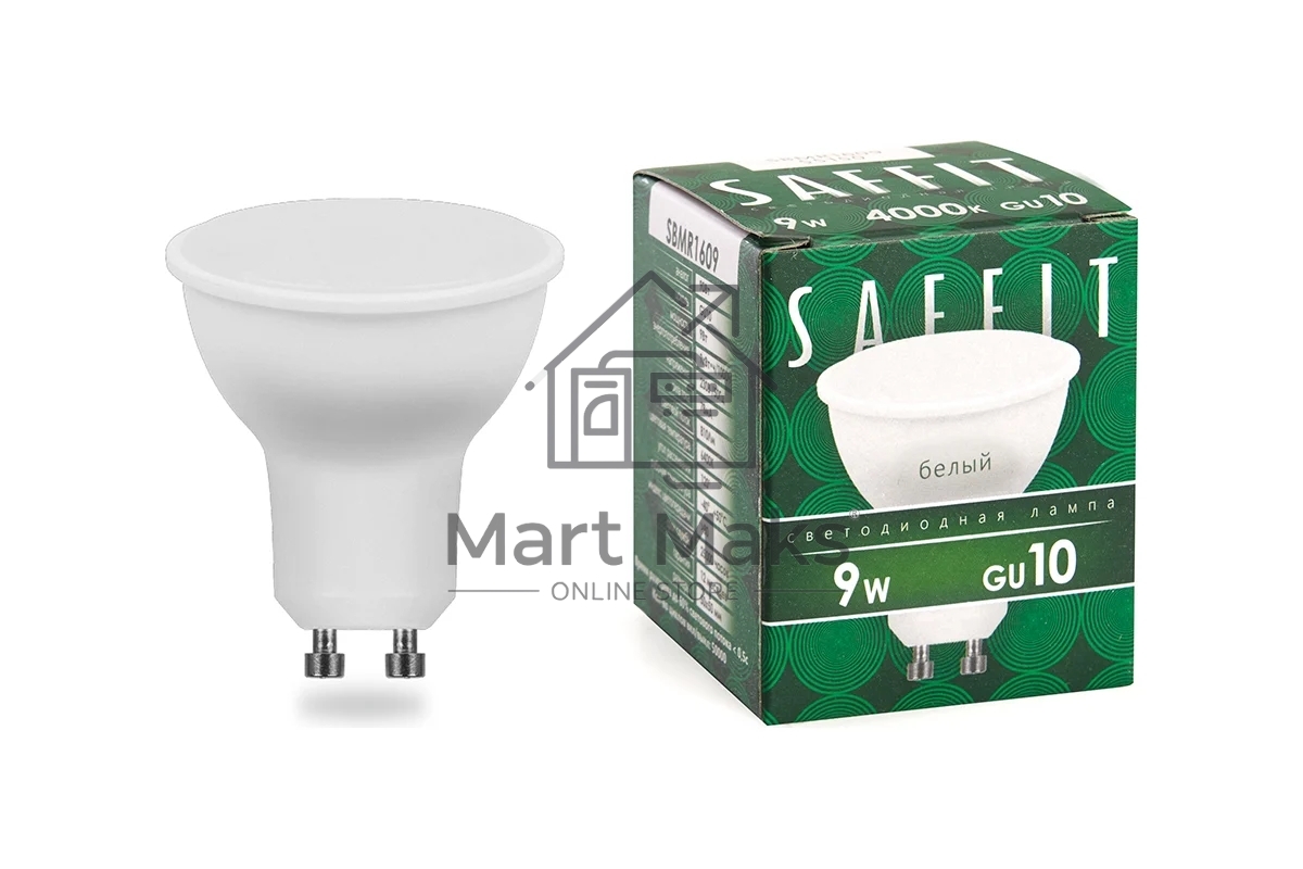 Лампа светодиодная SAFFIT SBMR1609 (55149) 9 вт 230в GU10 белый