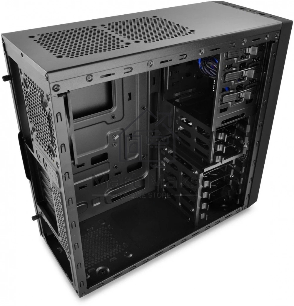 Компьютерный корпус Deepcool TESSERACT BF (DP-CCATX-TSRBFBK), без БП, черно-синий, ATX, видеокарта до 310мм, высота кулера для процессора до 165мм, 7 слотов расширения, 2 отсека 5.25