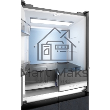 Холодильник Weissgauff WCD 450 Rock Glass NoFrost Inverter графит темный трехкамерный 287/163л морозилка снизу, No Frost, Side by Side