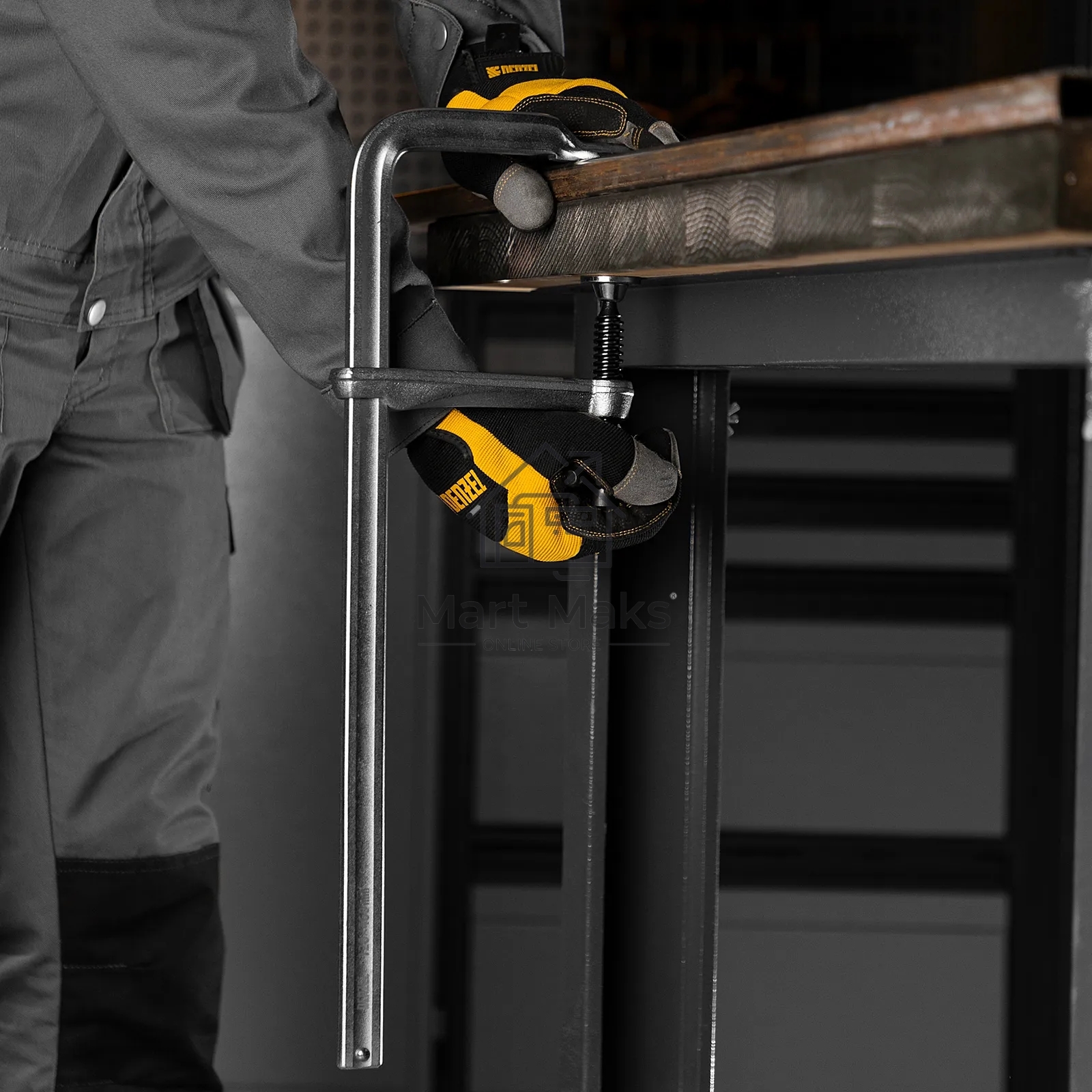 Струбцина Denzel F-образная, 120x400 мм, кованая