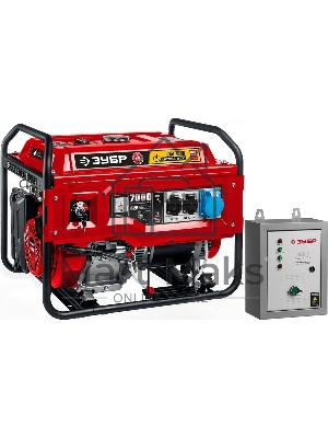 Генератор ЗУБР СБА-7000 бензиновый с автозапуском, 7000 Вт