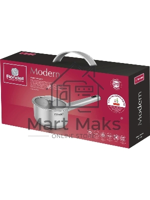 Ковш Rondell Modern RDS-1745, 0.9 л, с крышкой, сталь