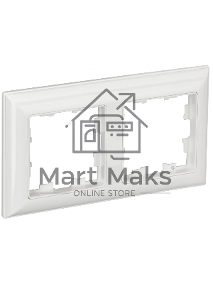 Рамка 2-местная IEK BRITE РУ-2-Бр DECOR 3D-форма белый/белый