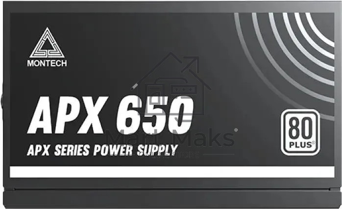 Блок питания Montech APX 650 (XWYA11-650W), 650 Вт, 80 PLUS белый, 120 мм, немодульный, черный
