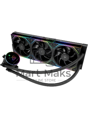 Система жидкостного охлаждения Thermalright Frozen Magic 360 Digital V2 (360мм, LED temp., Black, ARGB/Fans: 3x120мм, 68.9CFM, 28.2dBA, 2000RPM/Pump height 54.4мм, Rad thickness 27мм/S: 1700, 1200, 1851, 115X, AM5, AM4)