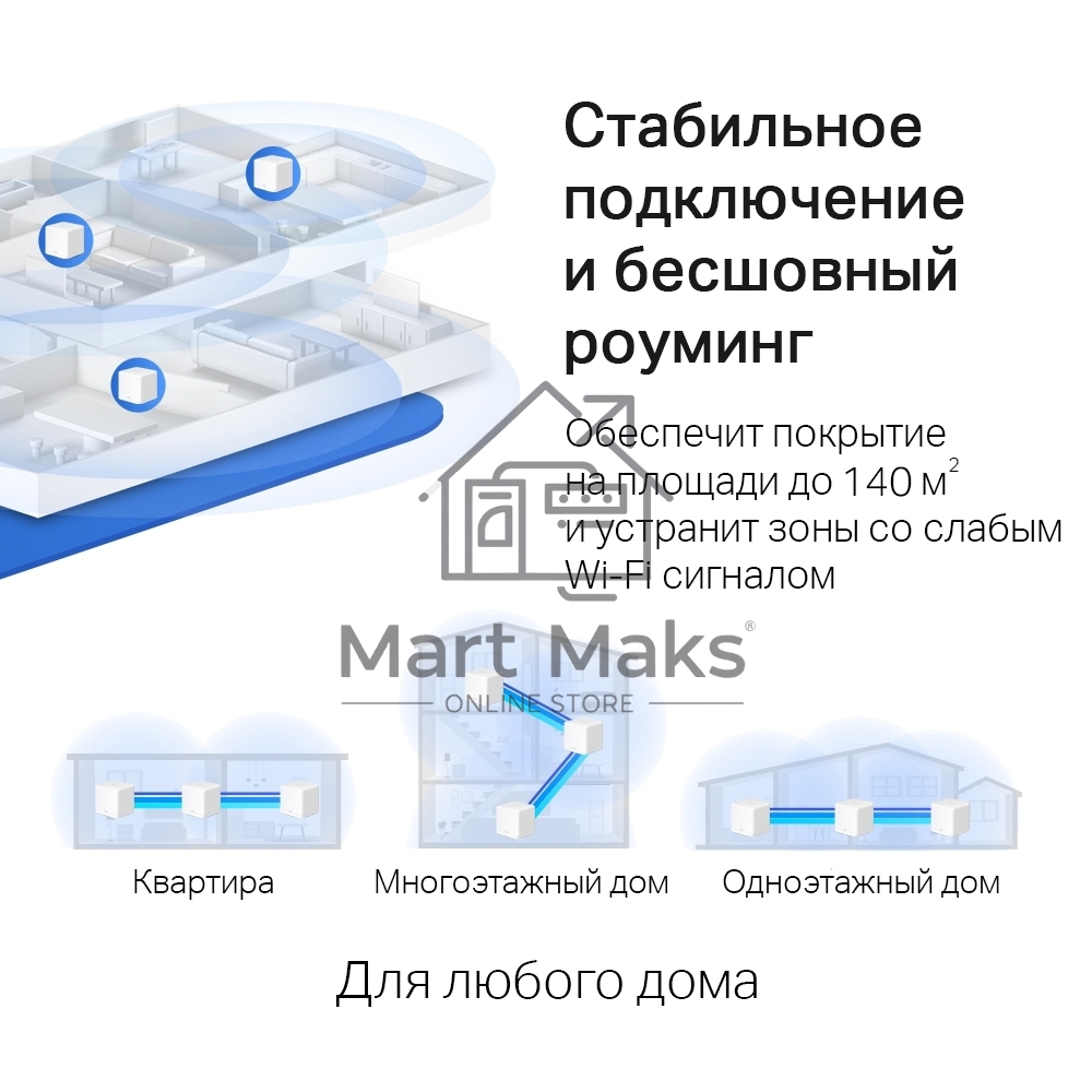 Бесшовный Mesh роутер Mercusys Halo H30G(3-pack) AC1300 10/100/1000BASE-TX