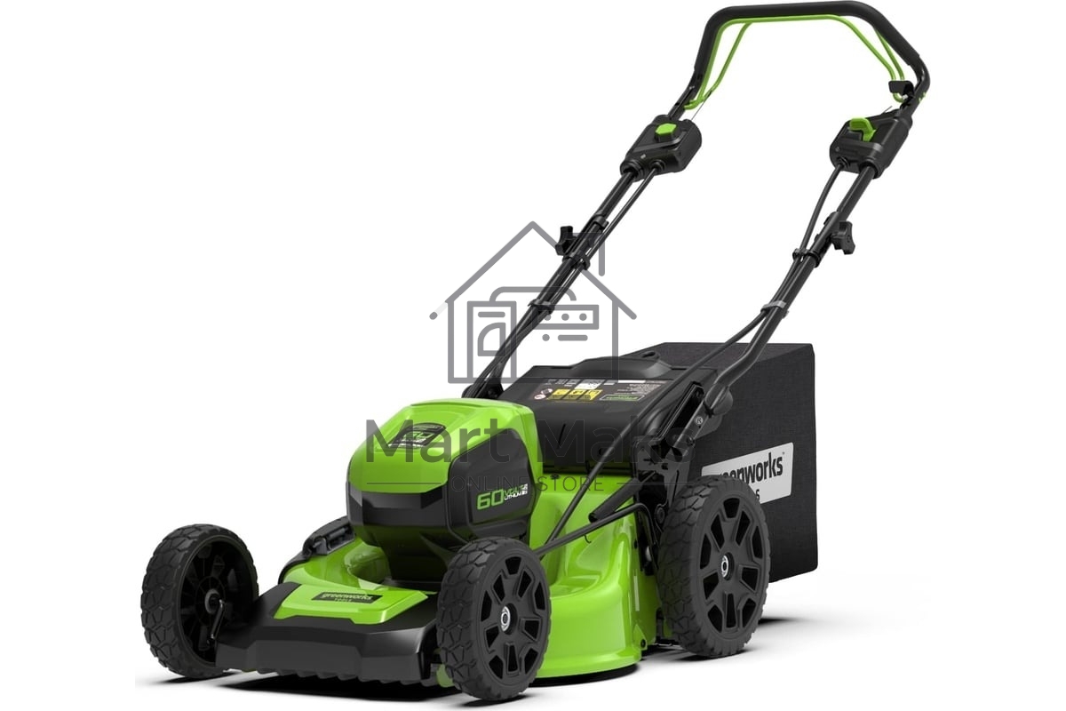 Газонокосилка аккумуляторная GreenWorks GD60LM51SPk4, 60V, 51 см, самоходная, бесщеточная, c 1хАКБ 4Ач и ЗУ (2514307UB)