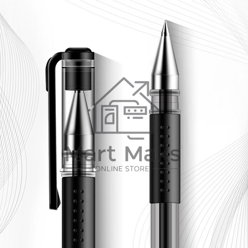 Набор ручек гелевых Deli 6619-BK прозрачный/черный, черные чернила, блистер (3шт), линия 0.5мм, резиновая манжета