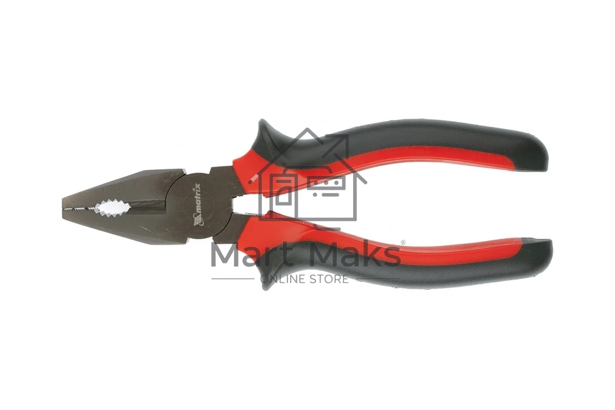 Плоскогубцы Matrix Nickel черный, 180 мм, комбинированные, двухкомпонентные рукоятки
