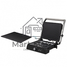 Электрический пресс-гриль Endever Grillmaster 225, серебристый/черный, 2300 Вт, терморегулятор, размер пов-ти 28х17 см