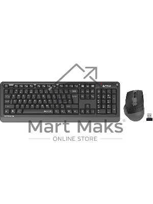 Комплект клавиатура+мышь A4Tech FStyler FGS1035Q беспроводной, USB, 2000 DPI, чёрный/серый