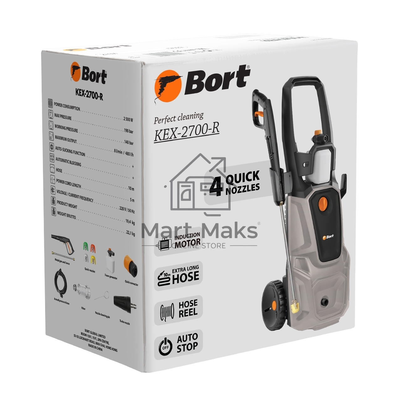 Минимойка Bort KEX-2700-R 2400Вт (93416145)