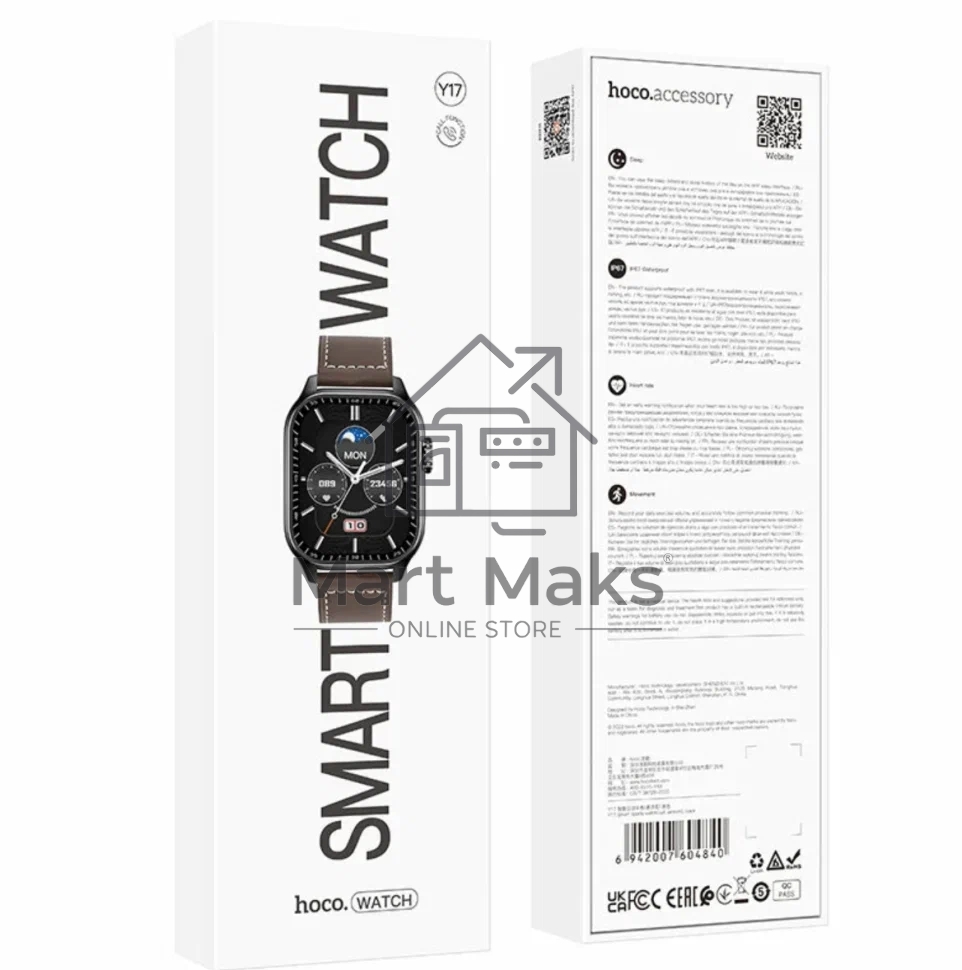 Умные часы HOCO (6942007604840) Y17 2.03 черный