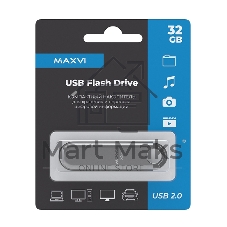 Флешка USB Maxvi P2 (FD32GBUSB20C10P2 silver), 32Gb, USB 2.0, R/W 12/5, серебристый