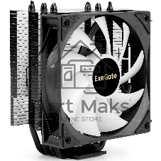 Кулер для процессора ExeGate Dark Magic EXX400V3 PWMRGB, 120 мм, алюминий/медь, 800-1800 об/мин, 11-33 дБ, 4 pin PWM, 140 Вт, высота 148 мм, RGB