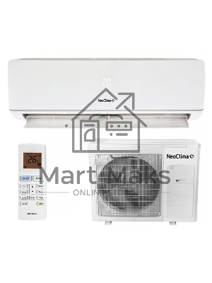 Кондиционер сплит-система Neoclima NS/NU-HAX07R 7000 BTU, 22 м², 26/40 дБ, охлаждение, обогрев, осушение, белый