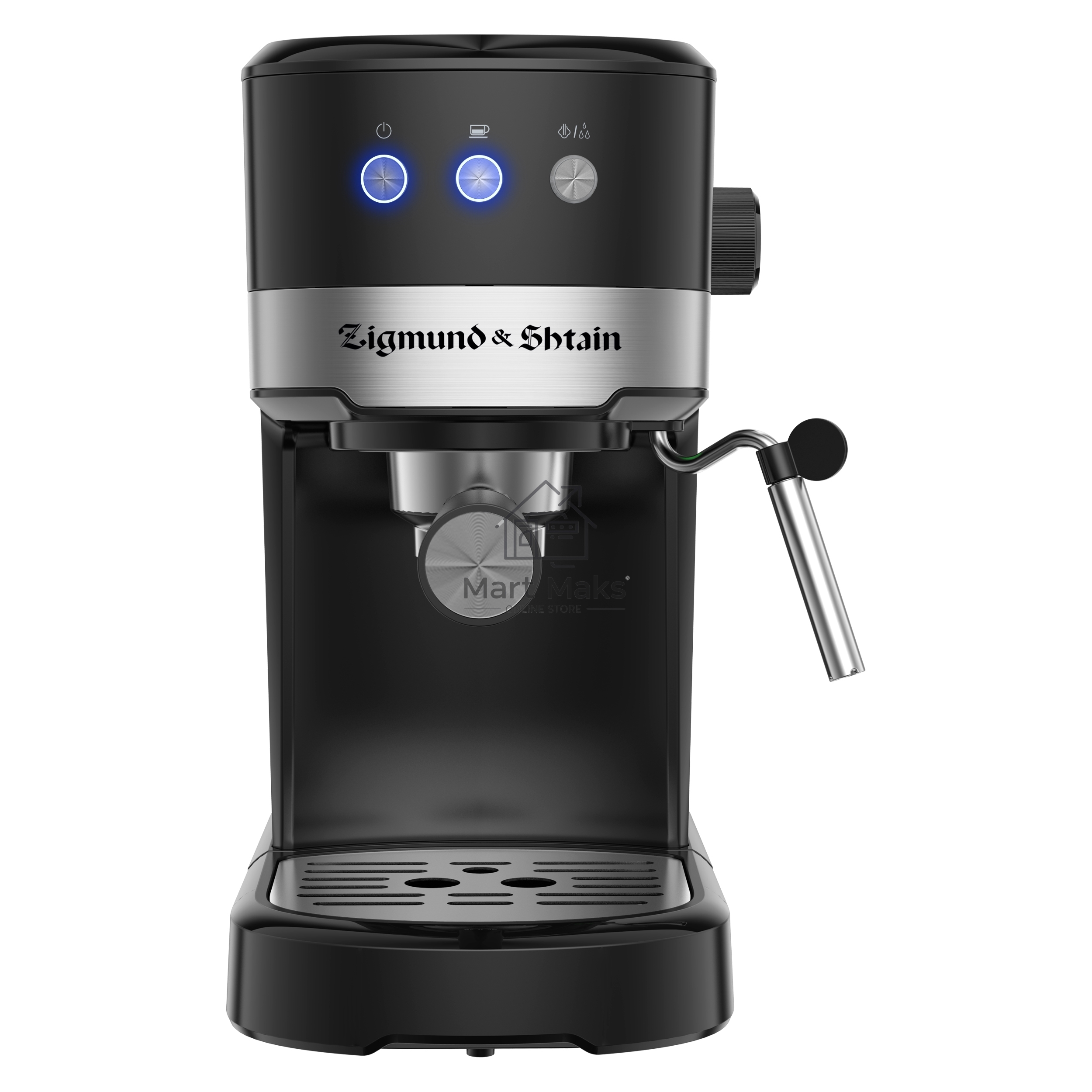 Кофеварка рожковая Zigmund & Shtain ZCM-900 черный, исп. кофе - молотый, 1.2 л, 1200 Вт, 15 Бар.