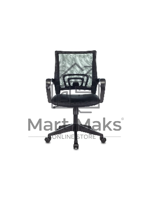 Кресло офисное Бюрократ CH-695N черный, эко.кожа, крестов. пластик