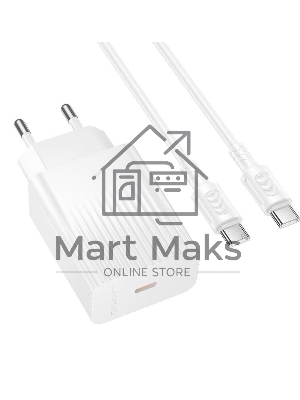 Сетевое зарядное устройство BOROFONE (6941991122866) BAS75Aaa 1Type-C 3.0A PD30W для Type-C Type-C White