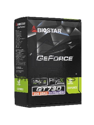 Видеокарта Biostar NVIDIA GeForce GT 730 2Gb PCI-E GT730-2Gb D3 LP (GF108) 128bit GDDR3 700/1333 DVIx1 HDMIx1 CRTx1 HDCP Ret low profile