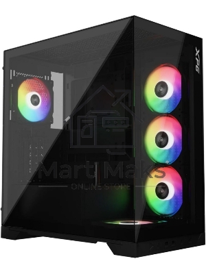 Компьютерный корпус XPG INVADER X BLACK (INVADERXMT-BKCWW) Mid-Tower Gaming ATX PC Case with Panoramic View, Tempered Glass Panels, and RGb Lighting Black